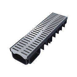 XDrain 130/80 A15 Drainage Channel x 500mm Long Grey Grate