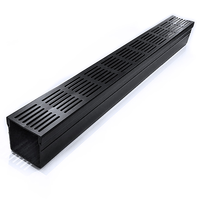 Threshold 100 Drainage Channel x 1m Black Aluminium Grate www