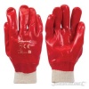 Red PVC Knit Wrist Gloves (pair) One Size